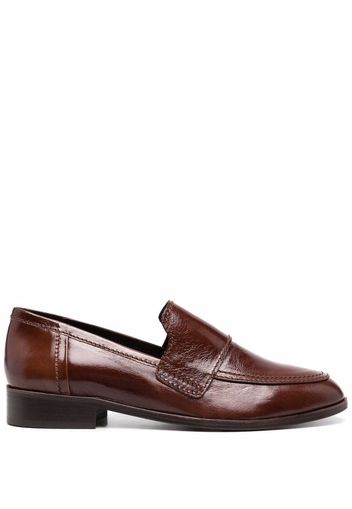 Tila March Hickory almond-toe leather loafers - Marrone