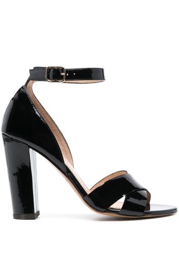 Tila March Scala 95mm high-shine finish sandals - Nero