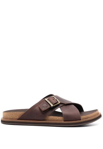 Timberland buckle-detailing leather sandals - Marrone