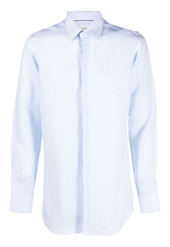 Tintoria Mattei pinstripe-pattern linen shirt - Blu