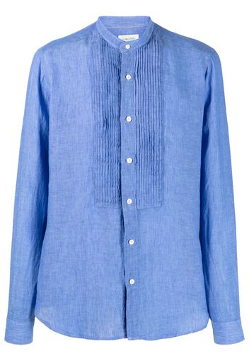 Tintoria Mattei band-collar linen shirt - Blu