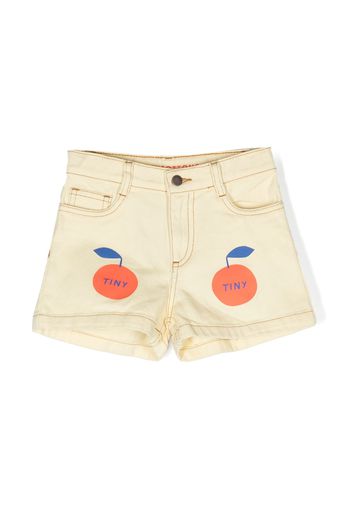 Tiny Cottons fruit-print cotton denim shorts - Giallo