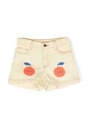 Tiny Cottons fruit-print cotton denim shorts - Giallo