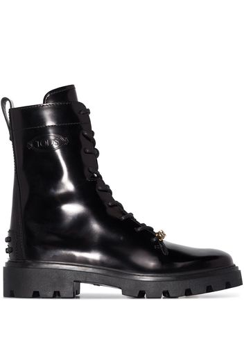 Tod's ridged leather boots - Nero