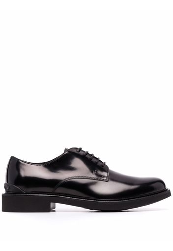 Tod's polished leather derby shoes - Nero