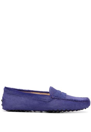Tod's round-toe textured-finish loafers - Viola