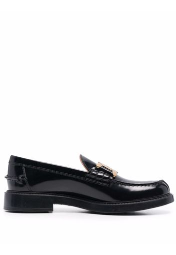 Tod's chain-plaque loafers - Nero