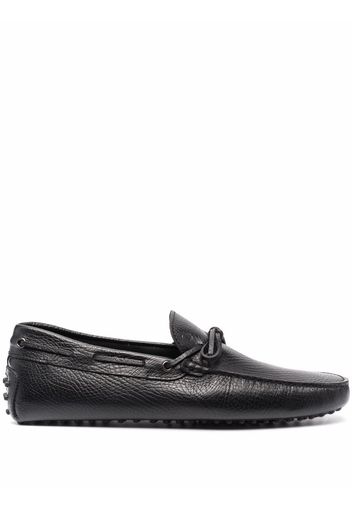 Tod's lace-up pebbled loafers - Nero