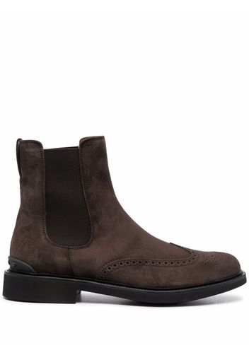 Tod's perforated Chelsea boots - Marrone