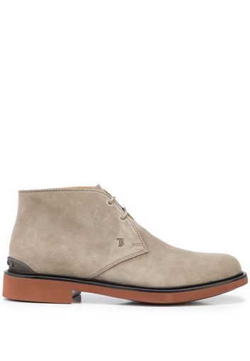 Tod's almond-toe lace-up ankle boots - Grigio