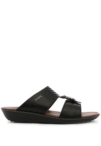 Tod's snakeskin-effect leather sandals - Nero