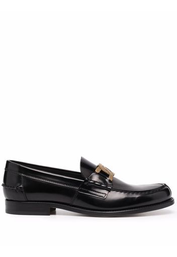 Tod's chain-embellished leather loafers - Nero