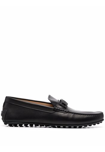 Tod's cable-link leather loafers - Nero