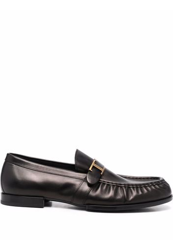 Tod's T-logo leather loafers - Nero