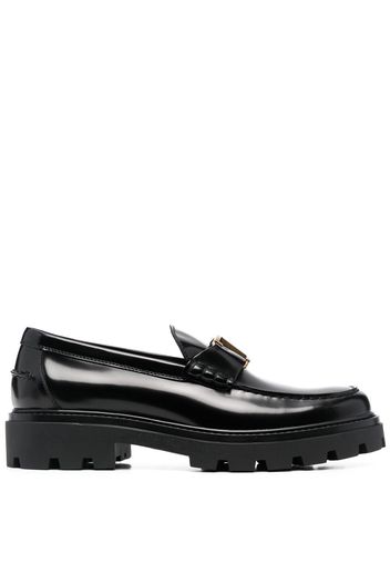 Tod's T monogram ridged loafers - Nero