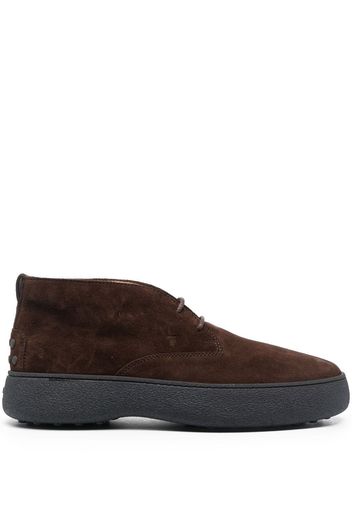 Tod's suede lace-up boots - Marrone