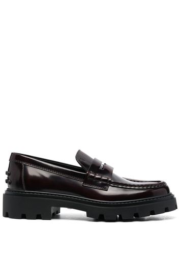 Tod's semi-patent leather loafers - Rosso