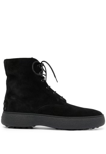 Tod's W.G. lace-up suede boots - Nero