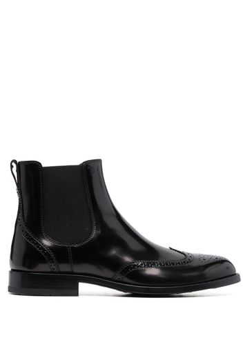 Tod's brogue-detail leather Chelsea boots - Nero
