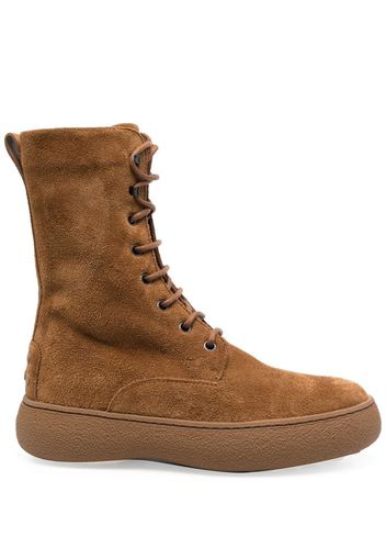 Tod's leather lace-up boots - Marrone
