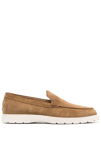 Tod's ridged-sole suede loafers - Marrone