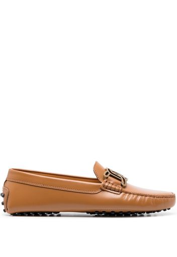 Tod's chain-link leather loafers - Marrone