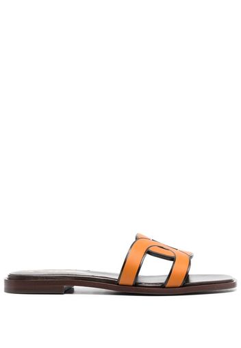 Tod's leather logo strap sandals - Arancione