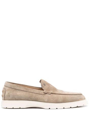 Tod's ridged-sole suede loafers - Grigio