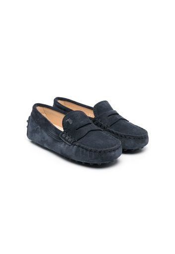 Tod's Kids slip-on suede loafers - Blu