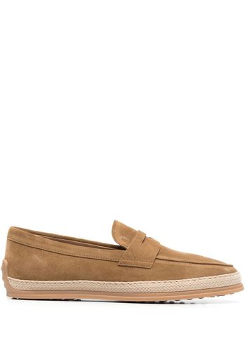 Tod's suede penny-slot loafers - Marrone