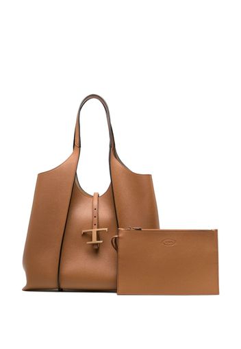 Tod's medium T Timeless leather tote bag - Marrone