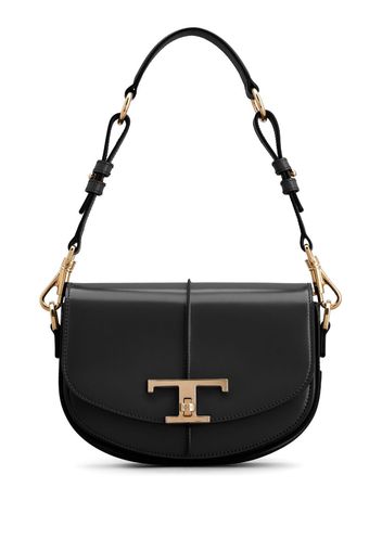 Tod's logo-plaque leather crossbody bag - Nero