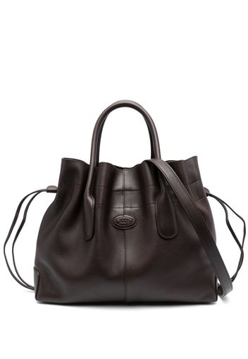 Tod's small Di drawstring leather tote bag - Marrone