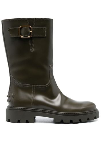 Tod's buckle-detail leather boots - Verde