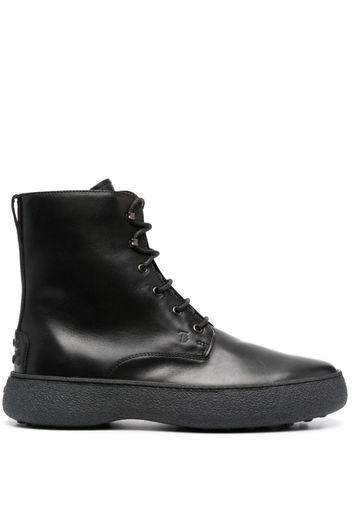 Tod's Montone lace-up leather boots - Nero