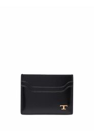 Tod's logo-plaque leather cardholder - Nero