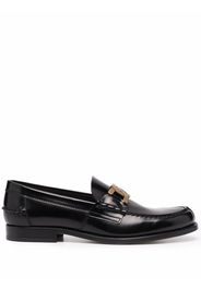 Tod's chain-embellished leather loafers - Nero