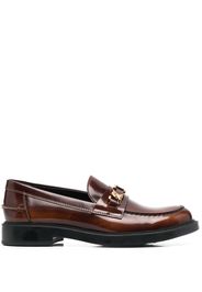 Tod's logo chain-embellished loafers - Marrone