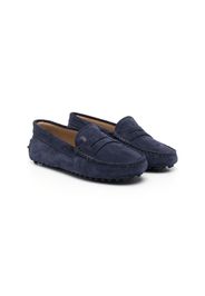 Tod's Kids embroidered-logo loafers - Blu