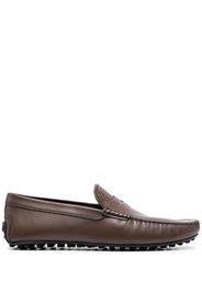 Tod's embossed-logo detail loafers - Marrone