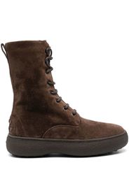 Tod's suede lace-up ankle boots - Marrone