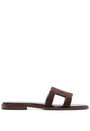 Tod's suede slide sandals - Marrone