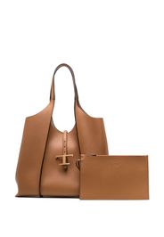 Tod's medium T Timeless leather tote bag - Marrone