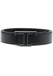 Tod's logo-buckle leather belt - Nero