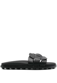 Tod's woven leather slides - Nero