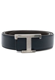 Tod's logo-plaque calf-leather belt - Blu