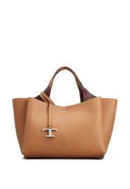 Tod's logo-pendant leather shoulder bag - Marrone