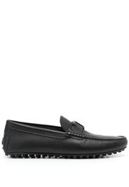 Tod's logo-plaque leather loafers - Nero