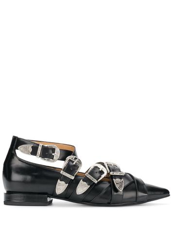 buckled pointed loafers