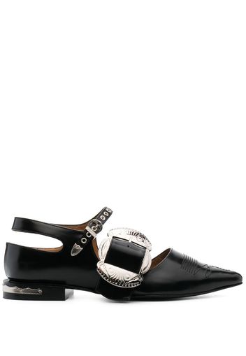 Toga Pulla buckle-detail leather mules - Nero